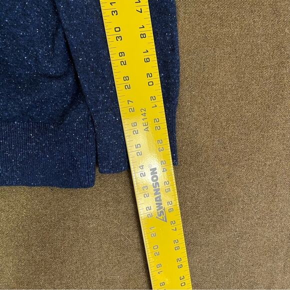 Banana Republic Sweater Mens Medium Blue Tweed Wool Silk Crew Neck Speckled - Picture 9 of 10